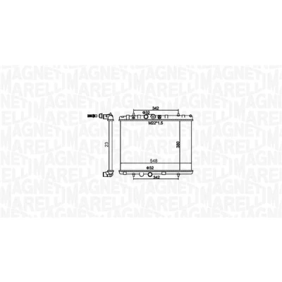 Immagine di MAGNETI MARELLI 350213156100 Radiatore motore 380 548 23 Alette di raffreddamento montate meccanicamente CITROËN: C3 II, I Hatchback, DS3 Hatchback