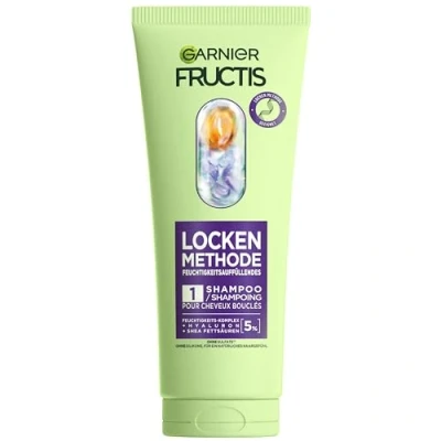 Immagine di Garnier Shampoo idratante per tutti i tipi di ricci, ricci istantanei, con acido ialuronico al 5% e acidi grassi karité, vegano, senza siliconi, metodo riccioli fruttati, 1 x 200 ml