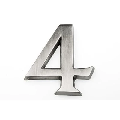Immagine di HUBER numero civico in alluminio 4 10 cm I numeri civici per casa &amp; porta targhette con nobile design 3D, anodizzato