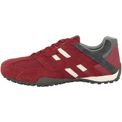 Immagine di Geox UOMO Snake Sneakers basse, Uomo, Taglia: 44, Red/grey Pelle e tessuto