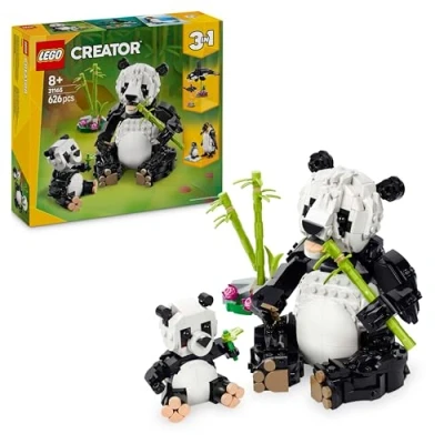 Immagine di LEGO Creator 3 in 1 Animali Selvatici: Famiglia di Panda Giocattolo Si Trasforma Pinguino e Orca da Costruire per Bambine, Bambini, Ragazze Ragazzi 8 Anni Regalo Creativo 31165