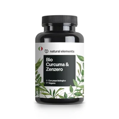 Immagine di Bio Curcuma &amp; zenzero 180 capsule curcuma, e pepe biologici con curcumina piperina ad alto dosaggio prodotto testato in laboratorio Germania
