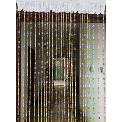 Immagine di ZiDeTang Tenda per porta con perline in acrilico, decorazione nappe, divisorio (arancione, 100 cm x 195 cm)
