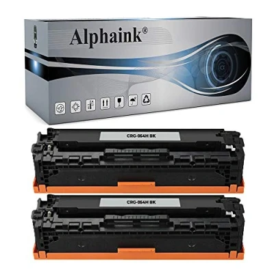 Immagine di alphaink 2 Toner Compatibili con Canon 054H 054 CRG per Stampanti ImageClass MF640C MF642Cdw MF641Cw MF643Cdw MF644Cdw MF645Cx LBP621Cdw (2 Nero)