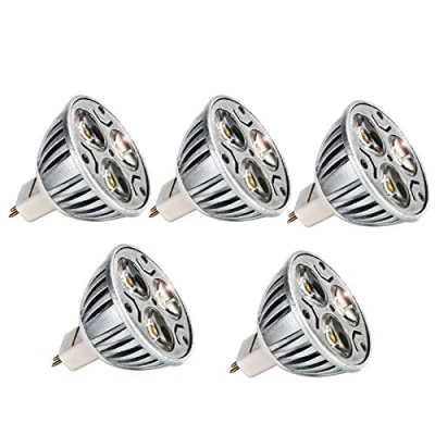 Immagine di 5 pezzi Faretti Led MR16 Lampadina a GU5.3 12V 3W Lampada,GU 5.3 Socket, Equivalente 20 25W Luce Alogena, 240LM, 60 Deg, Bianco caldo 3000K, Illuminazione ad Incasso