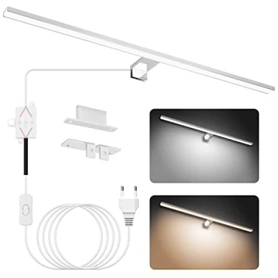 Immagine di NIORSUN Lampada Specchio Bagno LED 18W 80cm Doppia Temperatura Colore 4000K 6000K, impermeabile IP44,2000Lm Luce Bagno, Possono Essere Montato Su Specchio/Mobile/Parete