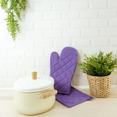 Immagine di Sancarlos Guanto da cucina, colore viola, 100% cotone, resistente al calore.