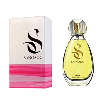 Immagine di SANGADO Piacere Inebriante Profumo Per Donne, Lunga Durata 8 10 Ore, Fragranza Lussuosa, Floreale Aldeidico, Preziose Essenze Francesi, Extra concentrato (parfum), Un Grande Regalo, 50 ml