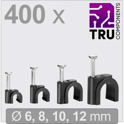 Immagine di TRU COMPONENTS T24CA131 Chiodino fissacavo TC 13448476 Intervallo Ø fascio 3 fino a 12 mm Nero 400 pz.