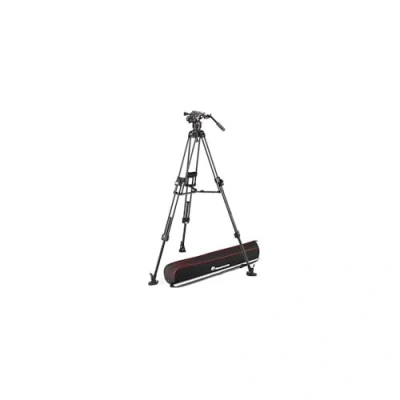 Immagine di Manfrotto FastTripod, Testa Treppiede Video Fluida 608 Nicrotech con 645 Fast Twin in Carbonio, Kit per DSLR, Reflex, Camcorder, Cavalletto Videocamera e Fotocamera, Portata 14kg