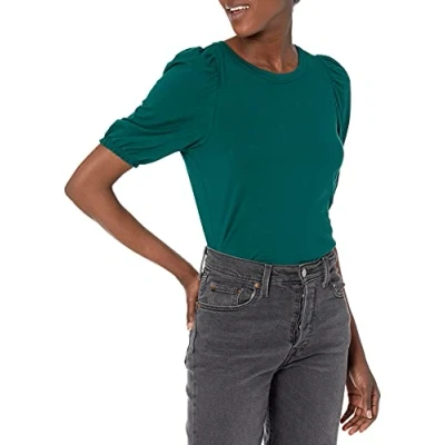 Immagine di Amazon Essentials Maglietta Girocollo a Maniche Corte con Sbuffo e Vestibilità Classica Donna, Verde Scuro, XXL