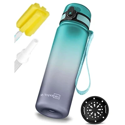 Immagine di My Vesperbox Minny borraccia per bambini a prova di perdite, 350 ml, 500 750 con cannuccia o colino, leggera in Tritan, senza BPA, asilo, scuola