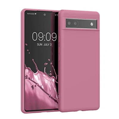 Immagine di kwmobile Custodia Compatibile con Google Pixel 6a Cover Back Case per Smartphone in Silicone TPU Protezione Gommata rosa scuro