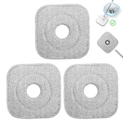 Immagine di Withosent Set di 3 Ricambio Mocio, Coperture Mocio Pavimenti, Testine Sostitutive Mop Microfibra, Assorbente, Lavabile in Lavatrice, Uso Bagnato e Asciutto, Panni per Lavapavimenti