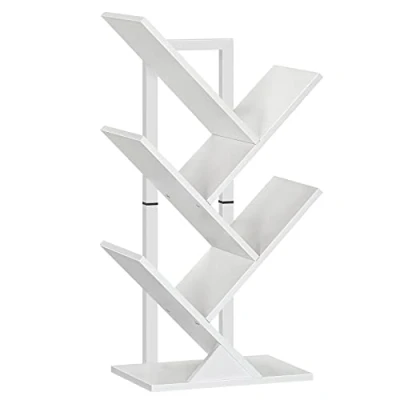Immagine di HOOBRO Libreria a Forma di Albero, Scaffale ad Portaoggetti 4 Ripiani, Mobile da Studio, per Libri, CD, Stabile e Resistente, in Soggiorno, Ufficio, Camera Letto, Bianco EBW04SJ01G1