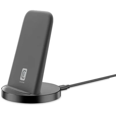 Immagine di Cellularline PODIUM Caricabatterie wireless 15W con stand Compatibile Apple, Samsung e altri Smartphone