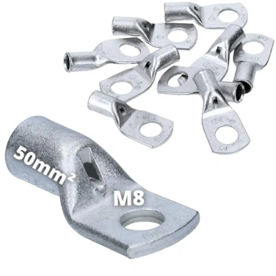 Immagine di Cembre A10 M8 10 capicorda tubolare, 50 mm², M8, non isolati, in rame stagnato