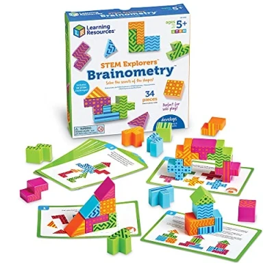 Immagine di Learning Resources STEM Explorers Brainometry, Pensiero critico e abilità STEM, Rompicapo 3D per bambini, 10 sfide Dai 5 anni in avanti