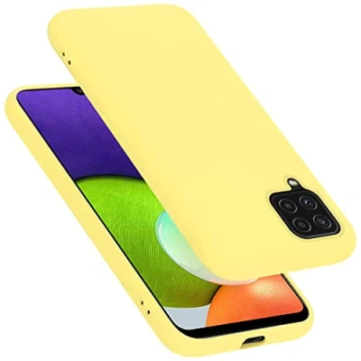 Immagine di Cadorabo Custodia compatibile con Samsung Galaxy A22 4G / M22 M32 in LIQUID GIALLO Morbida Cover Protettiva Sottile di Silicone TPU Bordo Protezione Ultra Slim Case Bumper