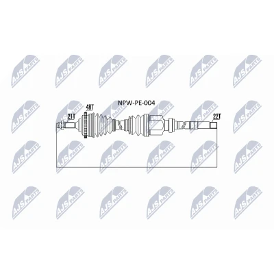 Immagine di NTY NPW PE 004 Albero motore / Semiasse Assale anteriore Cambio manuale PEUGEOT: 206 Hatchback, 206+ Hatchback