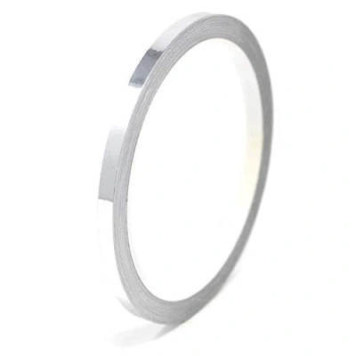Immagine di 10m Strisce adhesive effetto cromo decorative per auto moto barca e modellismo in vari colori autoadesive Lunghezza (6mm, Argento cromato)