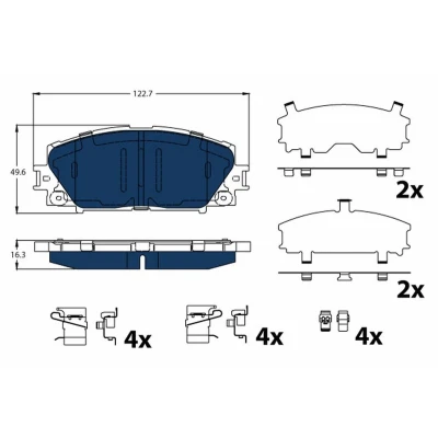 Immagine di TRW GDB4173BTE Kit pastiglie freno Non predisposto per contatto segnalazione usura con accessori LEXUS: CT, TOYOTA: Prius III Hatchback