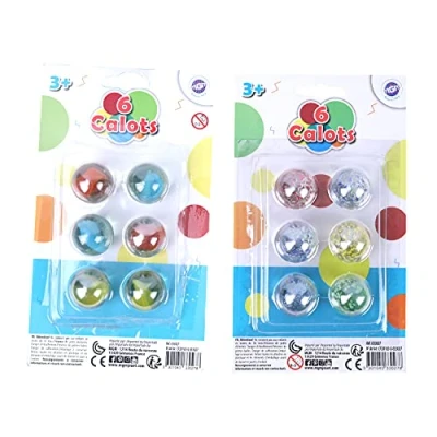 Immagine di FLYPOP&#039;S Biglie Gioco di Ricreazione 033027 Multicolore Vetro Calots Abilità Giocattolo per Bambini Collezione 2,5 cm x A Partire dai 3 anni