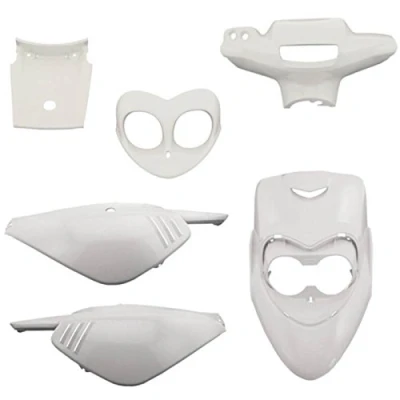 Immagine di one by camamoto kit set carene complete plastiche compatibile con (cod 77366821 mbk booster n.g. / yamaha anno dal 1999 al 2006 colore bianco)