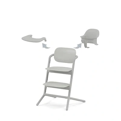 Immagine di CYBEX Gold LEMO Seggiolone 3 in1, per Crescere Insieme a Voi, 6 Mesi 99 Anni, Utilizzabile dalla Nascita con Sdraietta CYBEX, Include Sedile Bambini e Vassoio, Alluminio/Plastica, Suede Grey