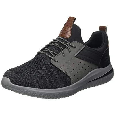 Immagine di Skechers Delson 3.0 Cicada, Slip on in Pizzo Elastico Lavorato a Maglia Uomo, BKGY Nero Grigio, 45.5 EU Larga