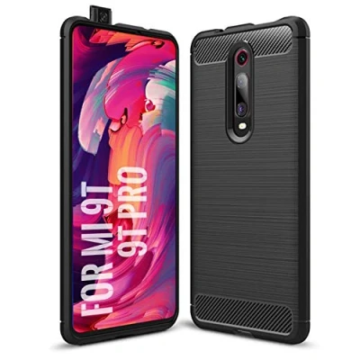 Immagine di SCL Cover Xiaomi 9T Mi Case, [Nero] Effetto Spazzolato in Fibra di Carbonio, Anti impronta, Resistente all&#039;usura e ai graffi, Paraurti collisione, per / Pro