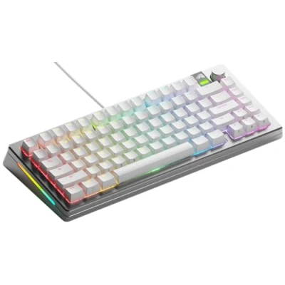 Immagine di Glorious Gaming GMMK 3 PRO: tastiera meccanica personalizzabile, TKL 75%, guarnizioni e scocca alluminio modulari, switch hot swap MX, schiuma smorzante, tasti personalizzati, QWERTY USA Argento