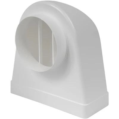Immagine di Vent Systems Connettore angolare a 90 gradi per canali rettangolari da 220 x mm tubi rotondi Ø125 mm. Sistema di ventilazione, riscaldamento, raffreddamento