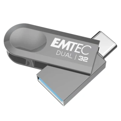 Immagine di EMTEC Chiavetta USB 3.2 A Type C Dual D280 ECMMD32GD283 Flash Drive Compatibilità universale Lettura 80 MB/s, Scrittura 20 Eco Design, 32 GB/GB
