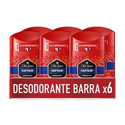 Immagine di Old Spice Captain Deodorante in Barra, confezione da 6 x 50 ml (300 totale)