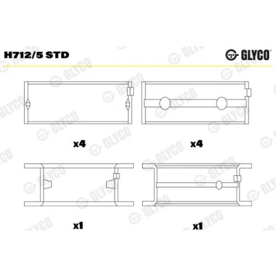 Immagine di Cuscinetto dell&#039;albero a gomiti GLYCO H712/5 STD