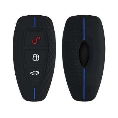 Immagine di kwmobile Custodia Coprichiave Compatibile con Ford 3 Tasti Keyless Go Cover Copri Telecomando Chiave Auto Chiavi Macchina Nero/Blu