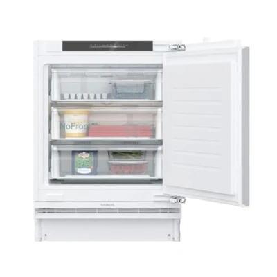 Immagine di Siemens GU21NADE0 iQ500 Congelatore intelligente da incasso, cerniera piatta con inserto morbido, 82 x 59,8 cm, congelamento 85 l, noFrost mai più sbrinare, freshSense temperatura interna