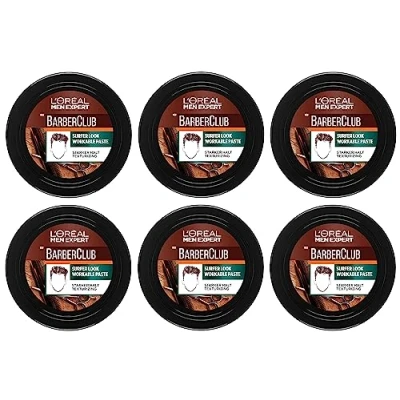Immagine di L&#039;Oréal Paris Men Expert Barber Club Surfer Look Workable Paste, confezione da 6 (6 x 75 ml)