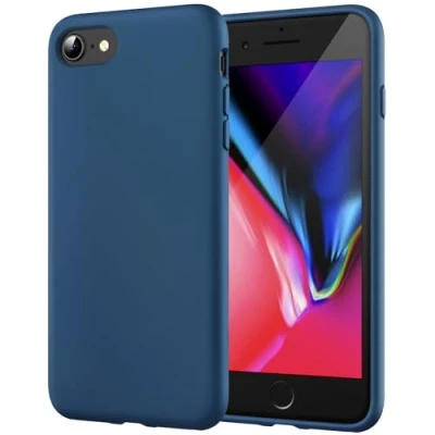 Immagine di JETech Cover in Silicone per iPhone SE 3/2 (modello 2022/2020), 8/7, Custodia Protettiva con Tutto Il Corpo Tocco Morbido setoso, Antiurto Fodera Microfibra (Blu Cobalto)