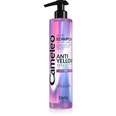 Immagine di Cameleo Shampoo Argento Effetto Anti giallo Per Capelli Biondi, Grigi, Schiariti Protezione UV Uso Quotidiano Riflessi di Platino, Viola lo Schiarimento, la Cura 250ml