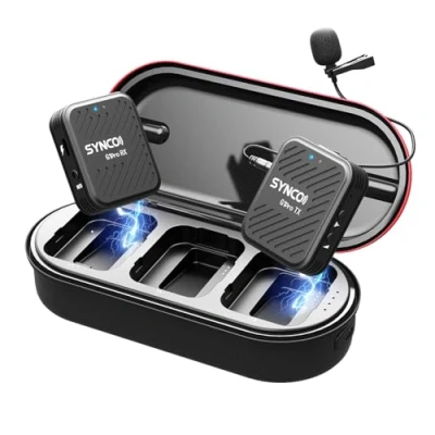 Immagine di SYNCO G1(A1) Pro Lavalier Microfono Wireless 2,4 GHz, Sistema di Microfonos senza Fili per Reflex con Monitoraggio Audio Fotocamera DSLR Smartphone, Radio Professionale