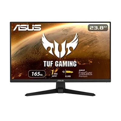Immagine di ASUS TUF Gaming VG247Q1A Monitor 24, FullHD (1920x1080), 165Hz, Tempo di Risposta 1ms, Adaptive Sync, FreeSync Premium, Extreme Low Motion Blur, Regolabile, Nero