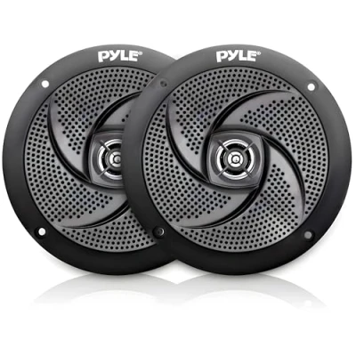 Immagine di Pyle Altoparlanti marini, modello PLMRS5B, 14 cm, design sottile, impermeabile, resistente alle intemperie, con potenza di 180 Watt, 1 paio, colore: nero
