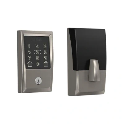 Immagine di Schlage BE499WB CEN 619 Encode Plus WiFi Deadbolt Smart Lock, Serratura senza chiave per porta touchscreen, con finiture secolari, nichel satinato