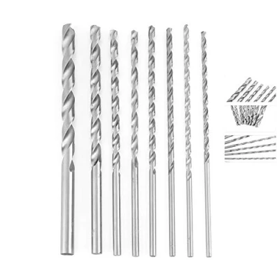 Immagine di Set punte da trapano, 4 10mm Extra Long High Speed Steel Codolo cilindrico Twist Durable Drill Bit Strumento mano Utensile Assortimento 8pcs