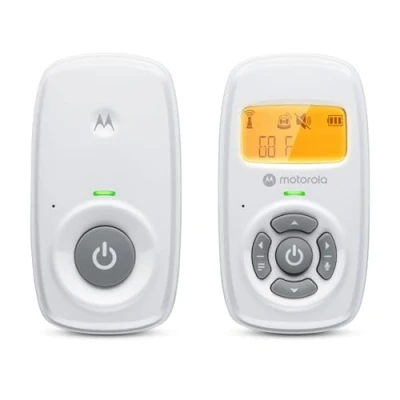 Immagine di Motorola Nursery AM24 Baby monitor Audio, Digital Bambini con DECT, Visualizzazione della temperatura ambiente, Microfono sensibilità, funzione di conversazione bidirezionale