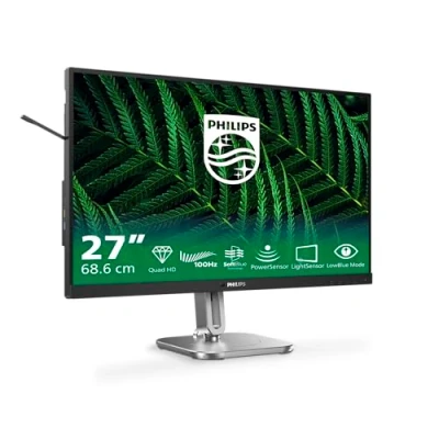 Immagine di Philips 27B2G5200 Monitor Full HD da 27 pollici, altezza regolabile, altoparlanti, Adaptive Sync (2560x1440, 75 Hz, 2x HDMI 1.4, 1x DisplayPort 1.2, USB Hub) scuro/grigio