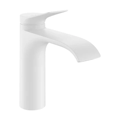 Immagine di hansgrohe Vivenis 75023700 Rubinetto per lavabo, a risparmio energetico (CoolStart), con beccuccio, altezza 110 mm, miscelatore lavabo idrico (EcoSmart), bianco opaco