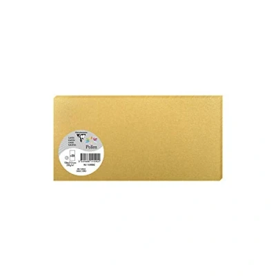 Immagine di Clairefontaine 11590C Pacco da 25 Biglietti Formato DL 10,6x21,3cm 210g/m² Colore Oro di invito e Corrispondenza Gamma Pollen Carta Premium Liscia
